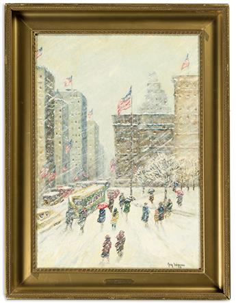 GUY C. WIGGINS (1883-1962) Fifth Avenue, New York, in Snow.